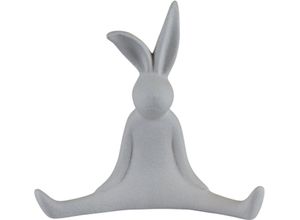 4056422122130 - Osterhase Osterfigur Yoga-Hase Höhe ca 145 cm Frühjahrsdeko (Set 2 St) Dekofigur aus Porzellan Ostern Osterdekoration weiß