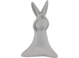 4056422122147 - Osterhase Osterfigur Yoga-Hase Höhe ca 155 cm Frühjahrsdeko (Set 2 St) Dekofigur aus Porzellan Ostern Osterdekoration weiß