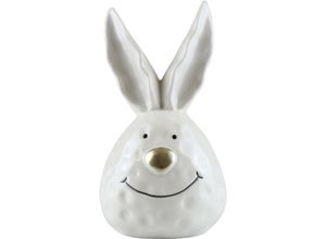 4056422135314 - Dekofigur AM DESIGN Hasenkopf aus Keramik grau B9cm H18cm Keramik Dekofiguren handgefertigte Osterdekoration