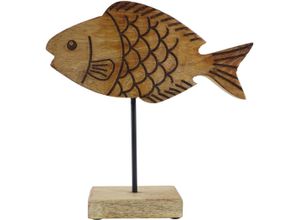 4056422137486 - Dekofigur AM DESIGN Fisch aus Mangoholz und Metall braun B5cm H20cm T20cm Holzwerkstoff Metall Dekofiguren Osterdekoration in drei Größen