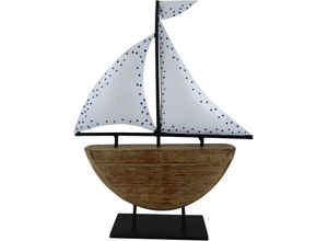 4056422137516 - Dekofigur AM DESIGN Schiff aus Mangoholz und Metall braun B5cm H27cm T27cm Dekofiguren Osterdekoration in zwei Größen