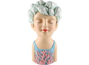 4056422139220 - Dekofigur AM DESIGN Frauenkopf mit Muscheln aus Polyresin beige (creme) B20cm H38cm T38cm Polyresin Dekofiguren Osterdekoration in zwei Größen