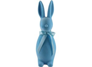 4056422202672 - Dekofigur AM DESIGN Hase mit Schleife in samtiger Flock-Haptik blau B20cm H68cm T68cm Dekofiguren Osterdeko in zwei Größen 4056422202672 - Dekofigur AM DESIGN Hase mit Schleife in samtiger Flock-Haptik blau B20cm H68cm T68cm Dekofiguren Osterdeko in zwei Größen