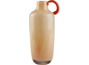 4056422204805 - Dekovase AM DESIGN Braune Glasvase mit orangem Griff braun B9cm H19cm Glas Vasen für einen stilvollen Kontrast