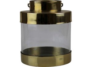 4056422254602 - Kerzenleuchter AM DESIGN Laterne Kerzenhalter Gr H 30 cm goldfarben Windlichter Laternen Stumpenkerzenhalter aus Glas und Metall