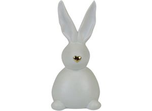 4056422270091 - Osterhase Osterfigur Hase Höhe ca 21 cm Frühjahrsdeko (1 St) Dekofigur aus Porzellan Ostern Osterdekoration goldfarben|weiß