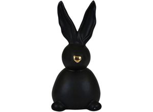 4056422270107 - Osterhase Osterfigur Hase Höhe ca 21 cm Frühjahrsdeko (1 St) Dekofigur aus Porzellan Ostern Osterdekoration goldfarben|schwarz