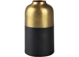 4056422304680 - Leonique Tischvase Adalie (Set 2 St) edle Dekovase aus Metall zweifarbig Höhe ca 20 cm Ø ca 9 cm schwarz