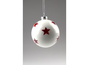 4056422348424 - Weihnachtsbaumkugel AM DESIGN aus Glas Ø 8 cm rot Ø8cm Glas Weihnachtsbaumkugeln 6er Set