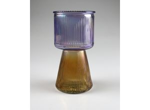 4056422349100 - Windlicht AM DESIGN aus Glas blau B10cm H19cm Glas Kerzenhalter 4er Set BxH 10x19 cm