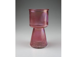 4056422349124 - Windlicht AM DESIGN aus Glas rosa B10cm H19cm Glas Kerzenhalter 4er Set BxH 10x19 cm