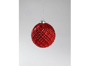 4056422490918 - Weihnachtsbaumkugel AM DESIGN aus Glas Ø 10 cm rot Ø10cm Glas Weihnachtsbaumkugeln 4er Set