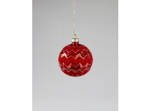 4056422494978 - Weihnachtsbaumkugel AM DESIGN aus Glas Ø 8 cm rot Ø8cm Glas Weihnachtsbaumkugeln 6er Set