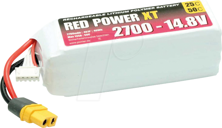 4056534058525 - Red Power Modellbau-Akkupack (LiPo) 148 V 2700 mAh Softcase XT60