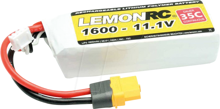 4056534059911 - LemonRC Modellbau-Akkupack (LiPo) 111 V 1600 mAh Zellen-Zahl 3 35 C Softcase XT60