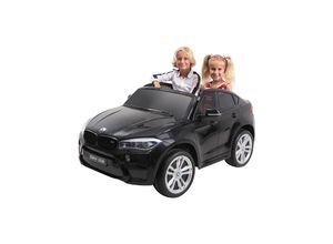 4056551065025 - Kinder-Elektroauto BMW X6 M F16 XXL 2-Sitzer lizenziert 240 Watt Fernbedienung LEDs EVA-Reifen (Schwarz)