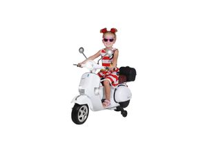 4056551065308 - Kinder-Elektroroller Vespa lizenziert EVA-Reifen LED-Scheinwerfer Koffer Soundmodul Stützräder (Weiß)