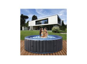 4056551138392 - Miweba MSpa Whirlpool Comfort Bergen C-BE041 Garten und Outdoor-Whirlpool aufblasbar 4 Personen (Anthrazit Blau)