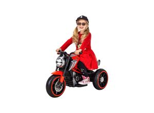 4056551139801 - Kindermotorrad Cruiserbike Motorsound Bremsautomatik 36 Watt 2x 6 Volt Hartplastikreifen LED (Rot)