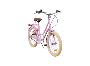 4056551180070 - Actionbikes Kinderfahrrad Retrostar 20 Zoll Rosa Fahrradständer Gepäckträger Sattel gefedert