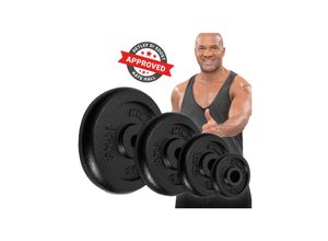 4056551204431 - Miweba Sports Hantelscheiben HSG100 2x 10 kg Hantel-Gewichte passend für Ø 30mm Set Gusseisen