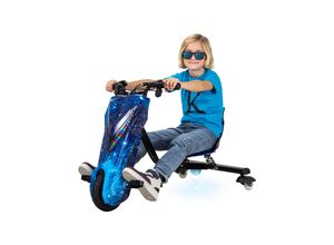 4056551206169 - Elektro-Drift-Trike für Kinder Drift-Scooter bis zu 15km h drosselbar Hupe LED-Driftrollen 360° (Space Blue)