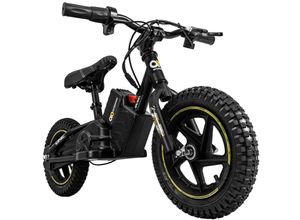 4056551236784 - Elektro-Laufrad 12 Zoll Kinder-Balance-Bike m 250 Watt Scheibenbremsen 3 Geschwindigkeitsstufen (Gelb)