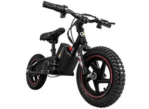 4056551236791 - Elektro-Laufrad 12 Zoll Kinder-Balance-Bike m 250 Watt Scheibenbremsen 3 Geschwindigkeitsstufen (Rot)