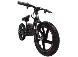 4056551236814 - Elektro-Laufrad 16 Zoll Kinder-Balance-Bike m 250 Watt Scheibenbremsen 3 Geschwindigkeitsstufen (Rot)