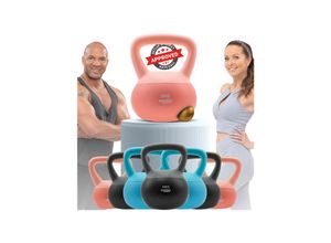 4056551241788 - Miweba Sports Soft-Kettlebell KB100 4-10 kg PVC-Kugelhantel Eisengranulat rosa türkis grau (Rosa 80 kg)