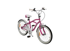 4056551242570 - Actionbikes Kinderfahrrad Cruiser 20 Zoll Rosa Türkis verstellbar Seitenständer V-Brake-Bremsen (Rosa)