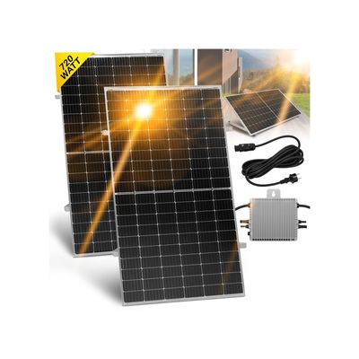 4056551246820 - Balkonkraftwerk BK720 600 Watt Wechselrichter 720 Watt Solarmodule App MPPT NA-Schutz (Vertikal)