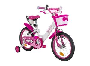 4056551263056 - Actionbikes Kinderfahrrad Daisy 16 Zoll pink Stützräder Korb V-Brake-Bremsen Antirutschgriffe (East)