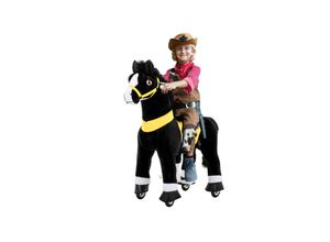 4056551263902 - Black Beauty Small E-Serie Pferd mit Rollen 3-5 Jahre rutschfeste Pedale Handbremse