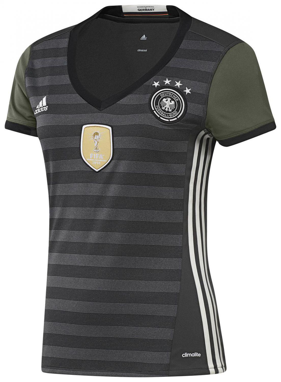 4056558835980 - adidas DFB Away Jersey Women Auswärtstrikot (M (Größe 38-40) dark grey heather off white base green s15)