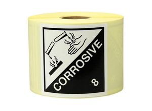 4056705700420 - Transpak - Etiketten Maße 100x100mm Papier weiß schwarz Aufdruck Corrosive