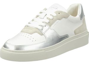 4056734795640 - GANT Julice Metallic Sneaker Schnürung Leder für Damen weiß 39