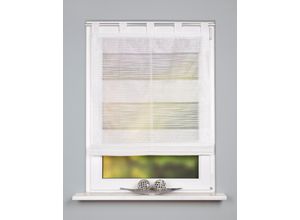 4056751374309 - Raffrollo HOME WOHNIDEEN GABI Gr 4 weiß B120cm H130cm Voile Obermaterial 100% Polyester Raffrollos Effektvoile
