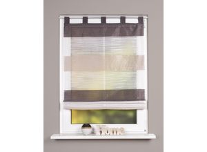 4056751374361 - Raffrollo HOME WOHNIDEEN GABI Gr 2 grau (stein) B80cm H130cm Voile Obermaterial 100% Polyester Raffrollos Effektvoile