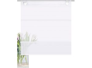 4056751377669 - Raffrollo HOME WOHNIDEEN JACOB Gr 3 weiß B80cm H130cm Voile Obermaterial 100% Polyester Raffrollos Uni