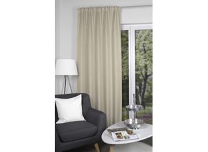 4056751403818 - Gardine HOME BASICS 2er JOHN mit Gleitern Gr 3 grau (taupe) B135cm H175cm Polyester Gardinen Verdunklungsschal