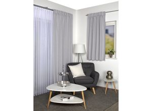 4056751405713 - Gardine HOME BASICS SANDA Set Gardinen Gr 160 cm Multifunktionsband 450 cm grau Schlafzimmergardinen Fertigschal blackout