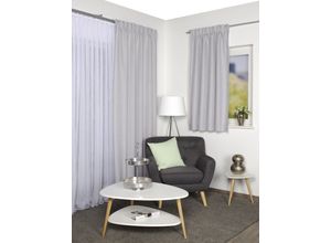 4056751405751 - Gardine HOME BASICS SANDO Set Gardinen Gr 245 cm Multifunktionsband 450 cm grau Kinder Fertigschal blackout