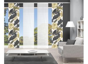 4056751415446 - Schiebegardine VISION S LETHI grau (goldfarben anthrazit) B60cm H260cm Polyester Gardinen DIGITALDRUCK