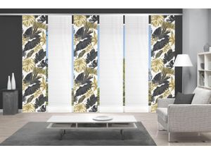 4056751415460 - Schiebegardine VISION S LETHI grau (goldfarben anthrazit) B60cm H260cm Polyester Gardinen DIGITALDRUCK
