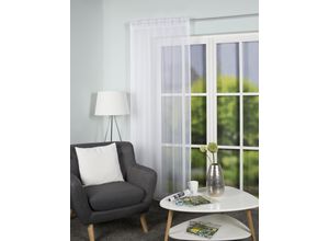 4056751418348 - Gardine HOME BASICS VINA weiß B140cm H245cm Voile Obermaterial 100% Polyester Gardinen halbtransparent