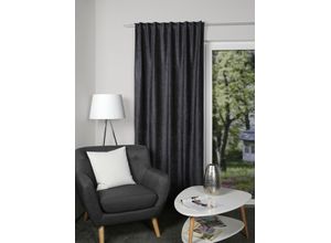 4056751427036 - Vorhang HOME WOHNIDEEN THERMO Gr 1 grau (anthrazit) B135cm H245cm Polyester Gardinen Chenille-Thermoschal Uni