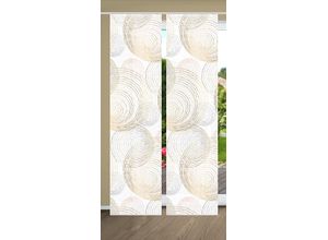 4056751437943 - Schiebegardine HOME IN GREEN SPIRO Gr 1 gold (goldfarben) B60cm H245cm Polyester Gardinen SET DIGITALDRUCKBAMBUSOPTIK RECYCELT