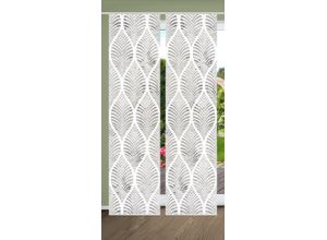 4056751443845 - Schiebegardine HOME IN GREEN VIDARO Gr 1 grau B60cm H245cm Polyester Gardinen SET DIGITALDRUCKBAMBUSOPTIK RECYCELT