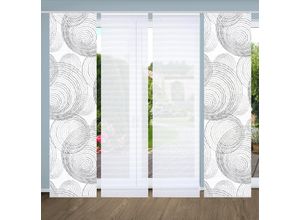 4056751443913 - Schiebegardine HOME IN GREEN SPIRO Gr 1 grau B60cm H245cm Polyester Gardinen SET DIGITALDRUCKBAMBUSOPTIK RECYCELT